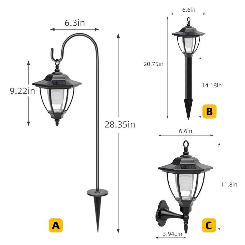 Zewnętrzna wodoodporna lampa słoneczna w stylu retro pałacu