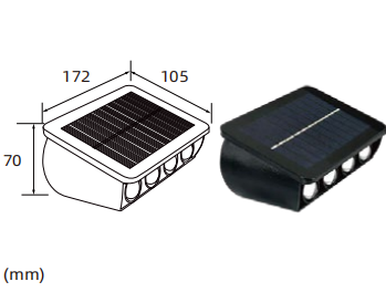 Wodoodporna lampa ścienna zewnętrzna Solar